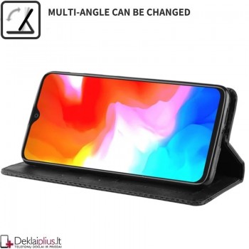 Dirbtinos odos juodas dėklas - su skyreliais (Oneplus 6T/7) Dirbtinos odos juodas dėklas - su skyreliais (Oneplus 6T/7)